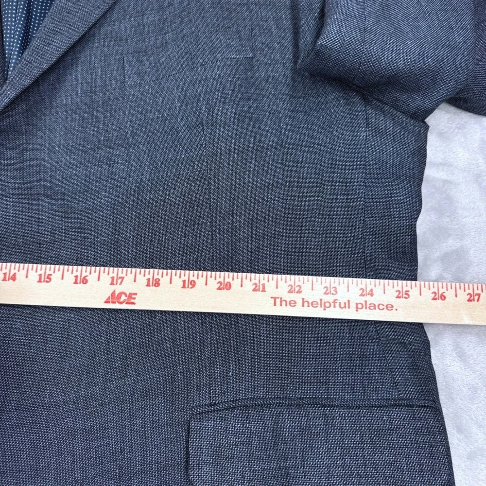 JOSEPH ABBOUD Tailored Fit Blazer Mens 52R Blue Linen Wool Hopsack Sport Coat